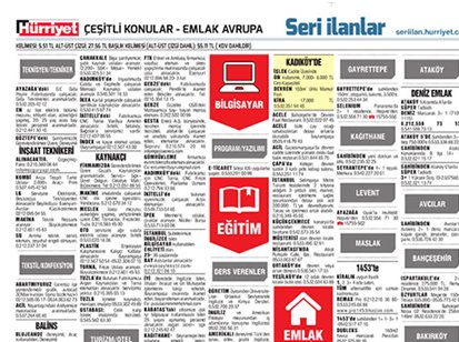 Hürriyet Seri İlan Servisi