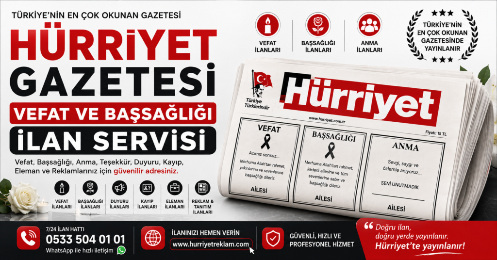 Hürriyet Gazetesi İlan Servisi - 6.9.2026