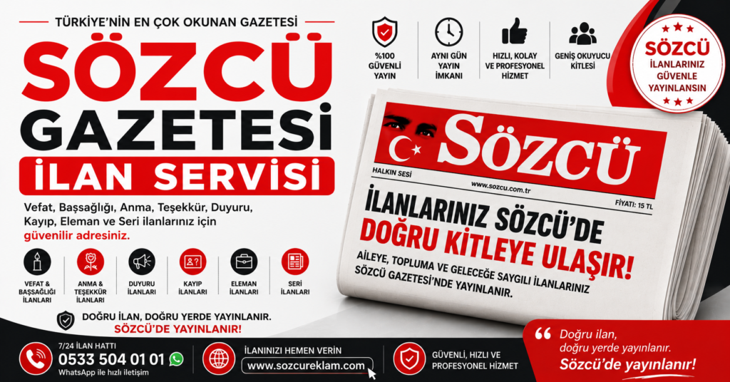 Sözcü Gazetesi Vefat İlanları