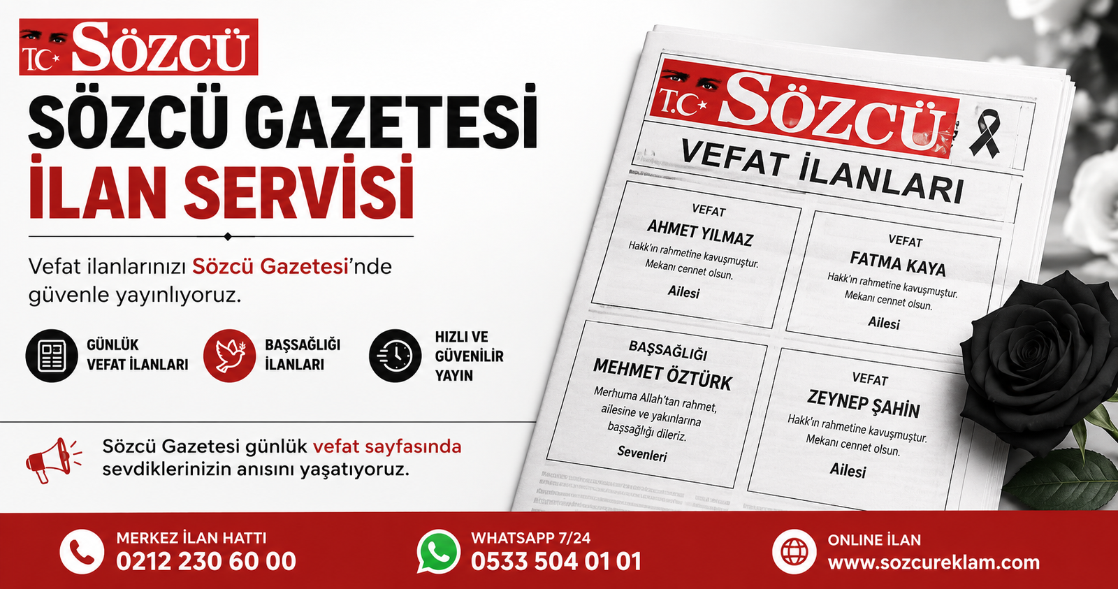 Sözcü Gazetesi İlan Servisi
